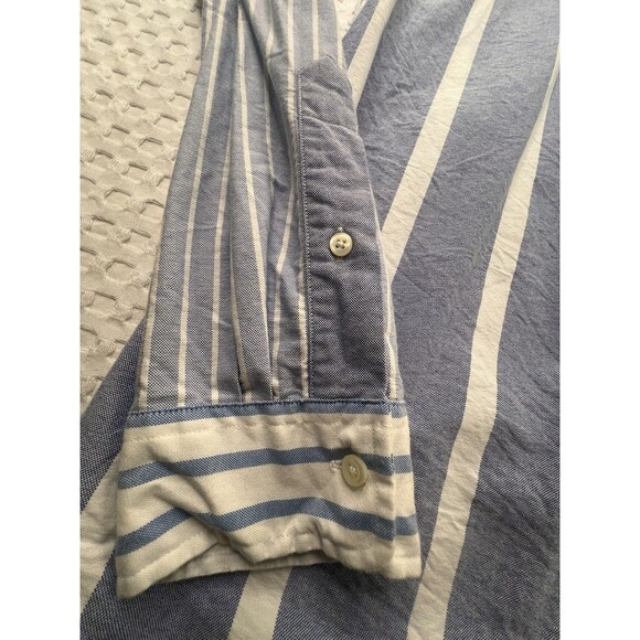 Polo Ralph Lauren Shirt Mens Size L Blue White Striped Flesh Pony Rare Unique - Picture 10 of 11